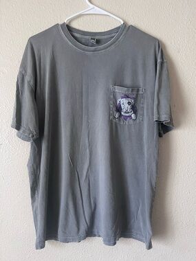 Lagunitas Brewing Company T-Shirt Mens Large Gray Dog Pocket Graphic Tee